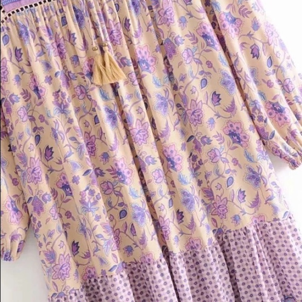 HP🎉Boho Chic Gypsy Vintage Floral Maxi Dress - Picture 6 of 13